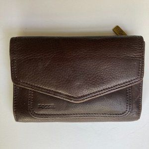 FOSSIL WALLET LEATHER BROWN UNISEX